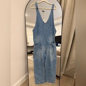 We The Free Light Blue Denim Overalls